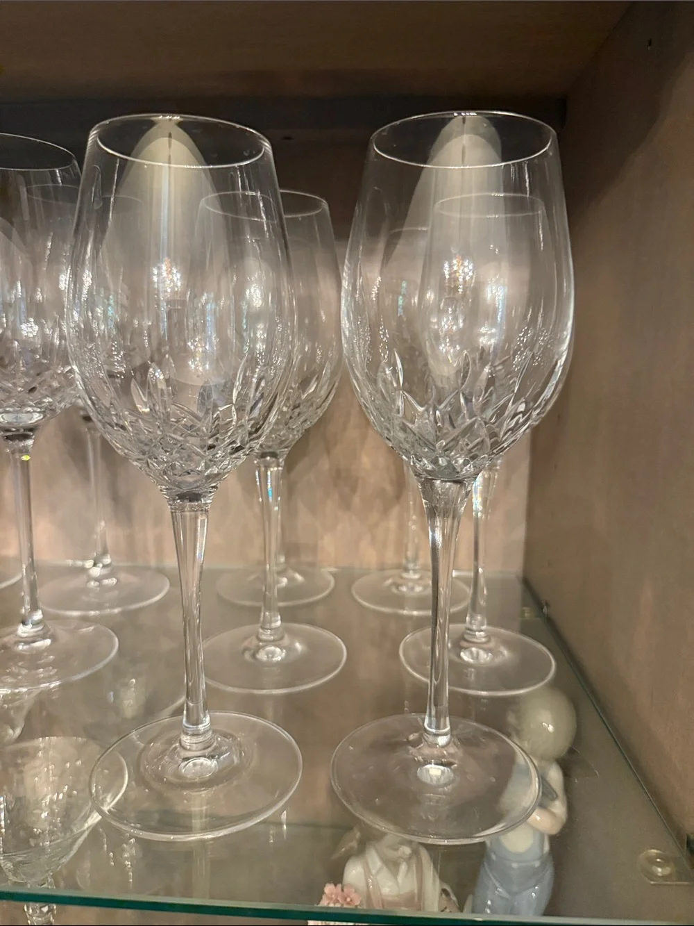 6 Waterford Lismore Essence Cut Crystal White Wine Glass - Clear Stemmed Goblet